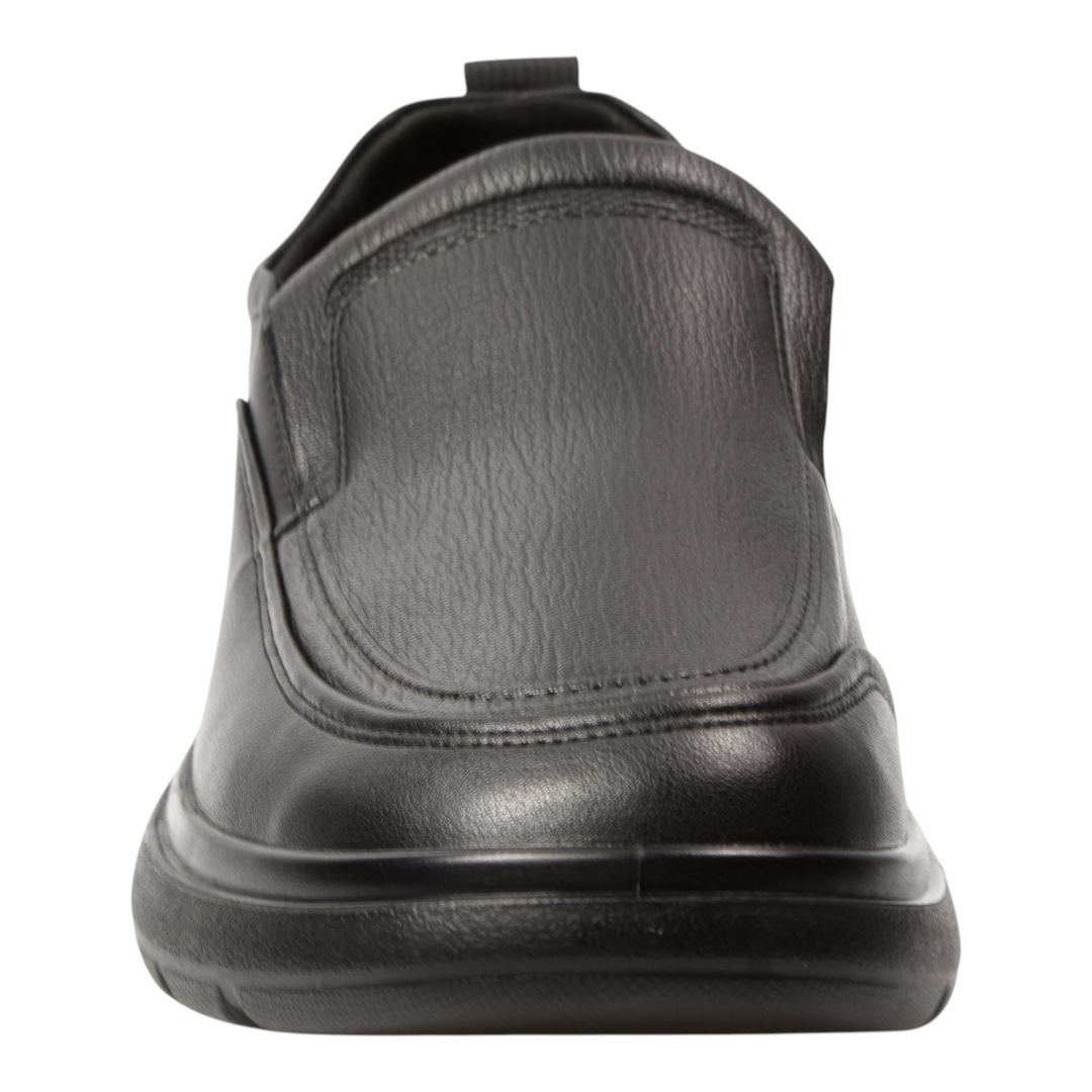 ada-shoes.ro Otter black leather casual slip-on shoes for men with elastic side panels and flexible sole