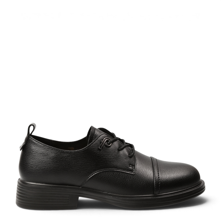 ada-shoes.ro Pass Collection black leather casual shoes for women with a modern lace-up design and durable sole