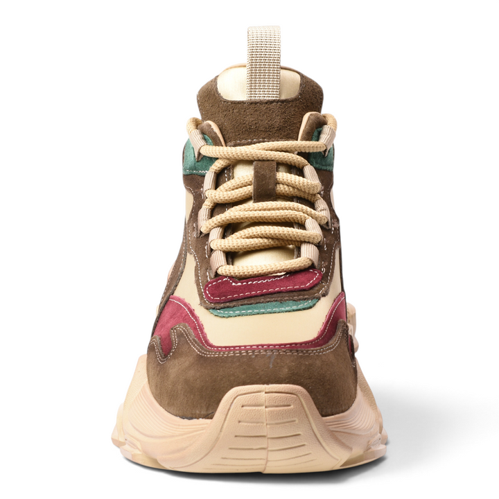 ada-shoes.ro multi-colored suede sport sneakers with lace-up closure and thick platform sole