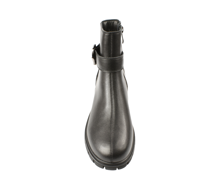 Ghete casual, dama, FORMAZIONE, E90521-1 negru, piele naturala