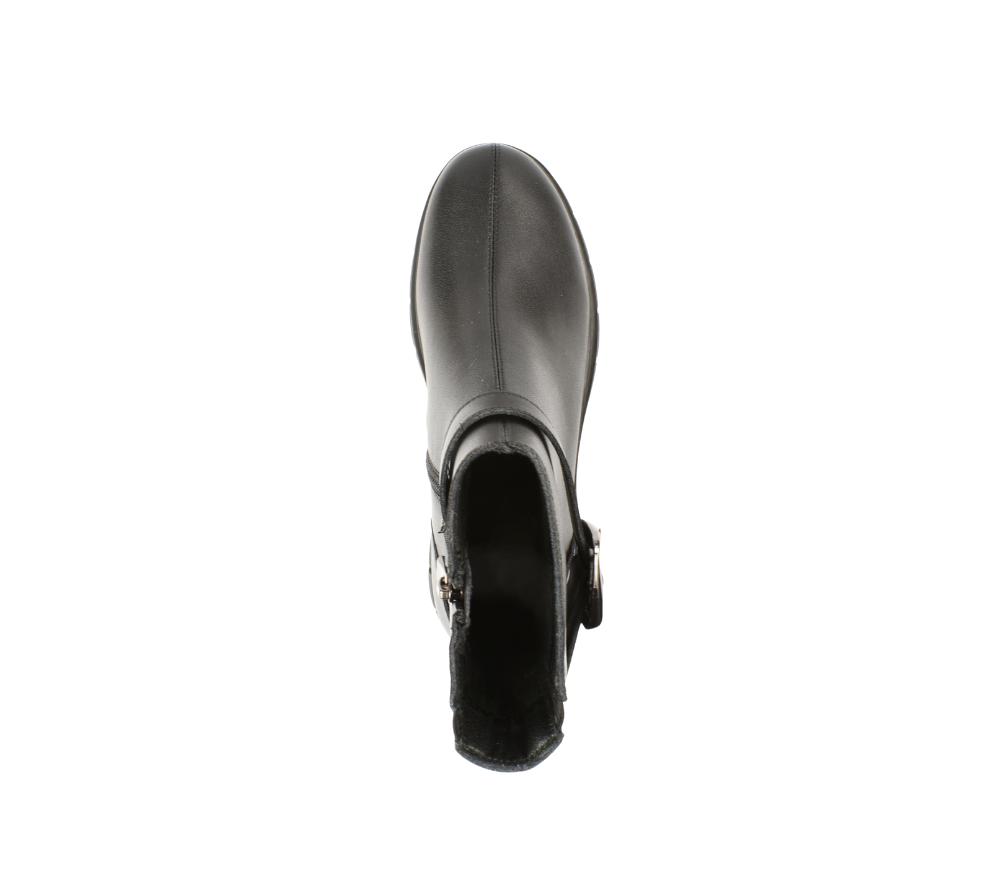 Ghete casual, dama, FORMAZIONE, E90521-1 negru, piele naturala