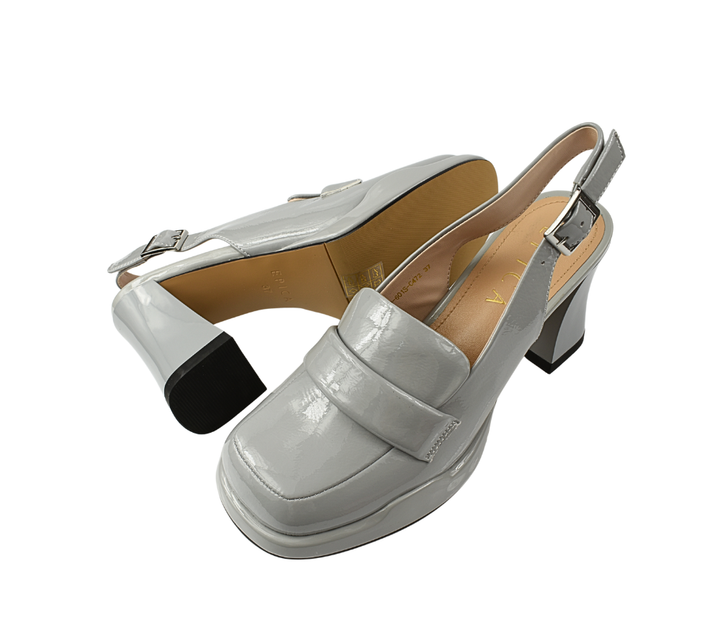 Pantofi eleganti, dama, EPICA, V723A129-6015-C472, gri, piele lacuita, toc