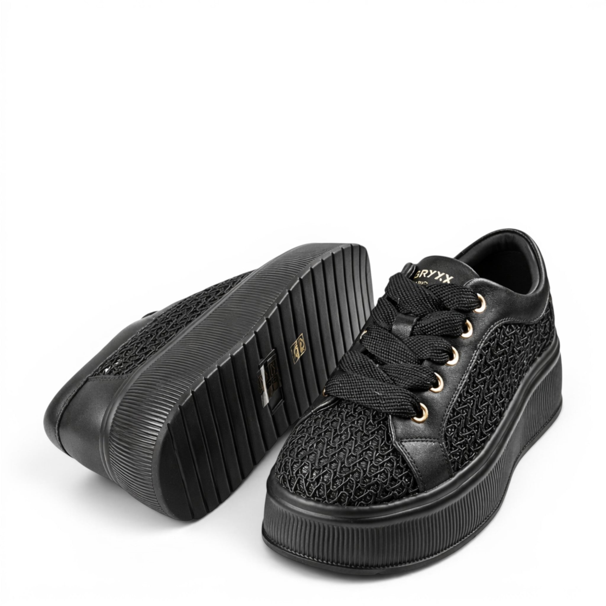 Pantofi sport damă GRYXX negri, textil, confortabili casual – ada