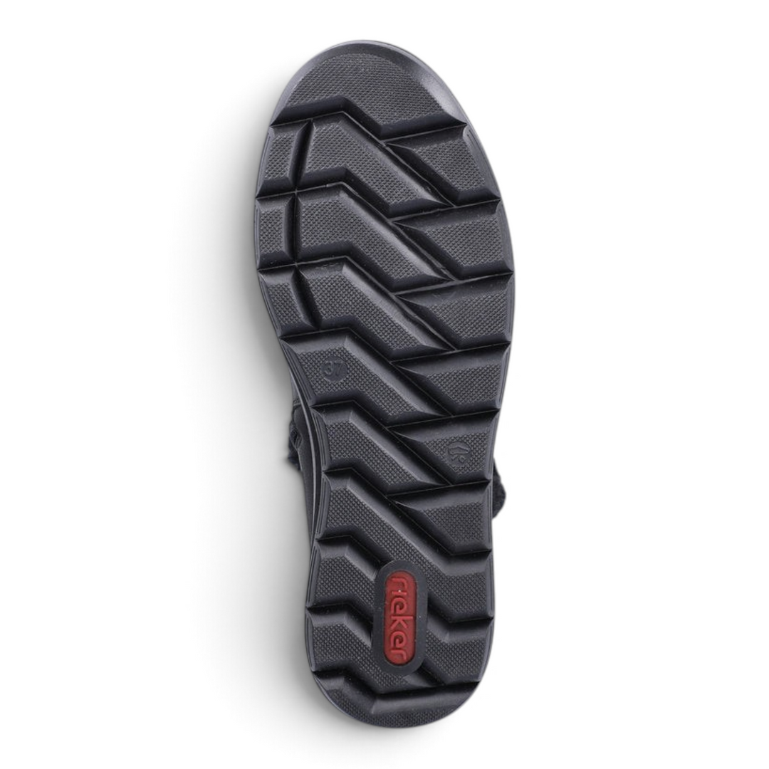 ada-shoes.ro Rieker Antistress black winter boot sole with deep tread pattern for traction and shock absorption