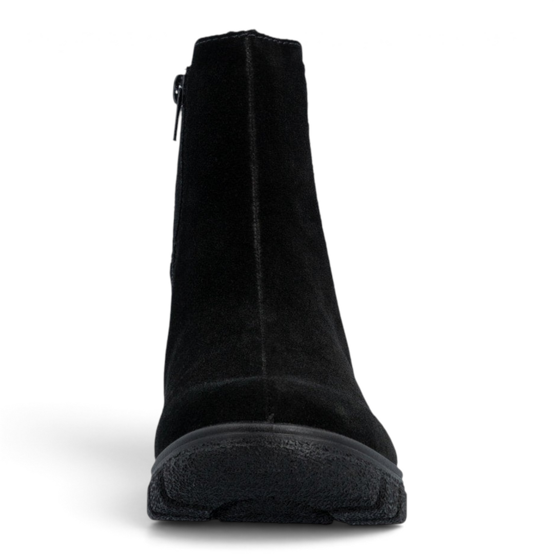 ada-shoes.ro Rieker black suede Chelsea boots with RiekerTEX membrane and side zipper for women