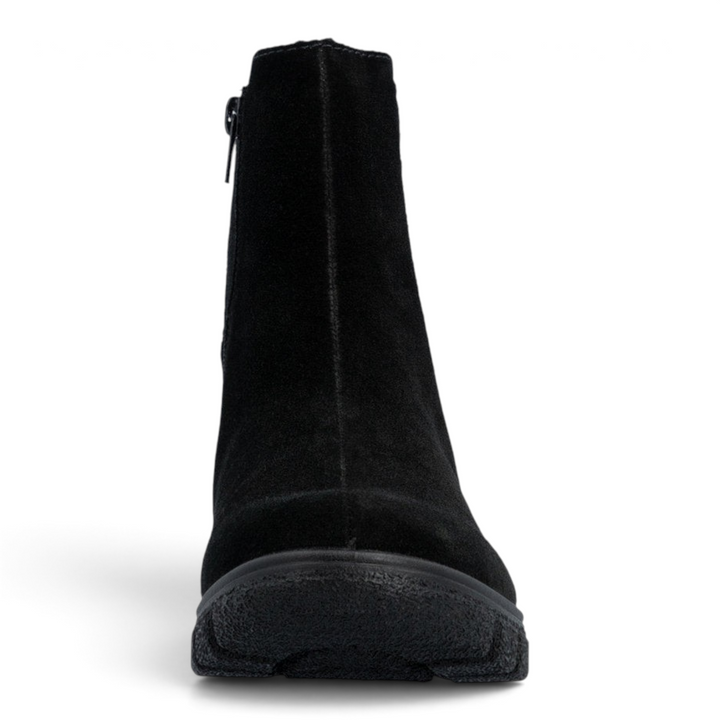 ada-shoes.ro Rieker black suede Chelsea boots with RiekerTEX membrane and side zipper for women