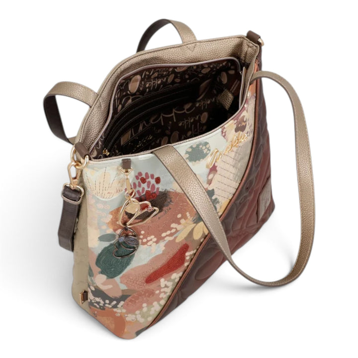 ada-shoes.ro Anekke Blossom shoulder bag with floral print, metallic handles, and spacious interior with zip closure.