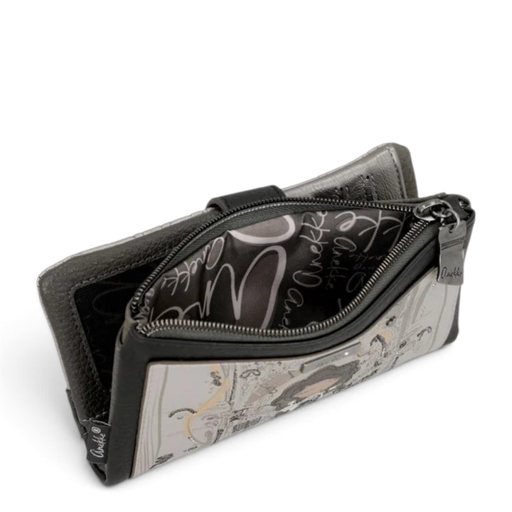 ada-shoes.ro Anekke casual wallet with illustrated design, zip coin pocket, and organised interior compartments.