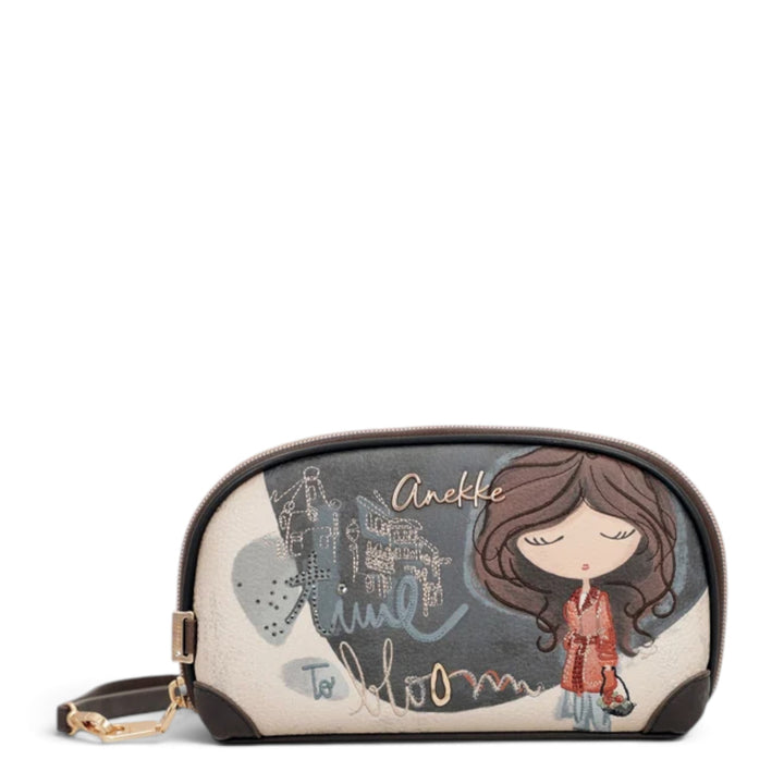 ada-shoes.ro Anekke casual wallet featuring a whimsical girl illustration, Time to Bloom text, and gold-tone hardware.