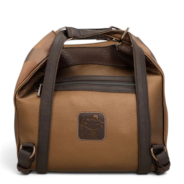 ada-shoes.ro Anekke Voyage convertible handbag and backpack in metallic bronze and brown faux leather with zipper closure