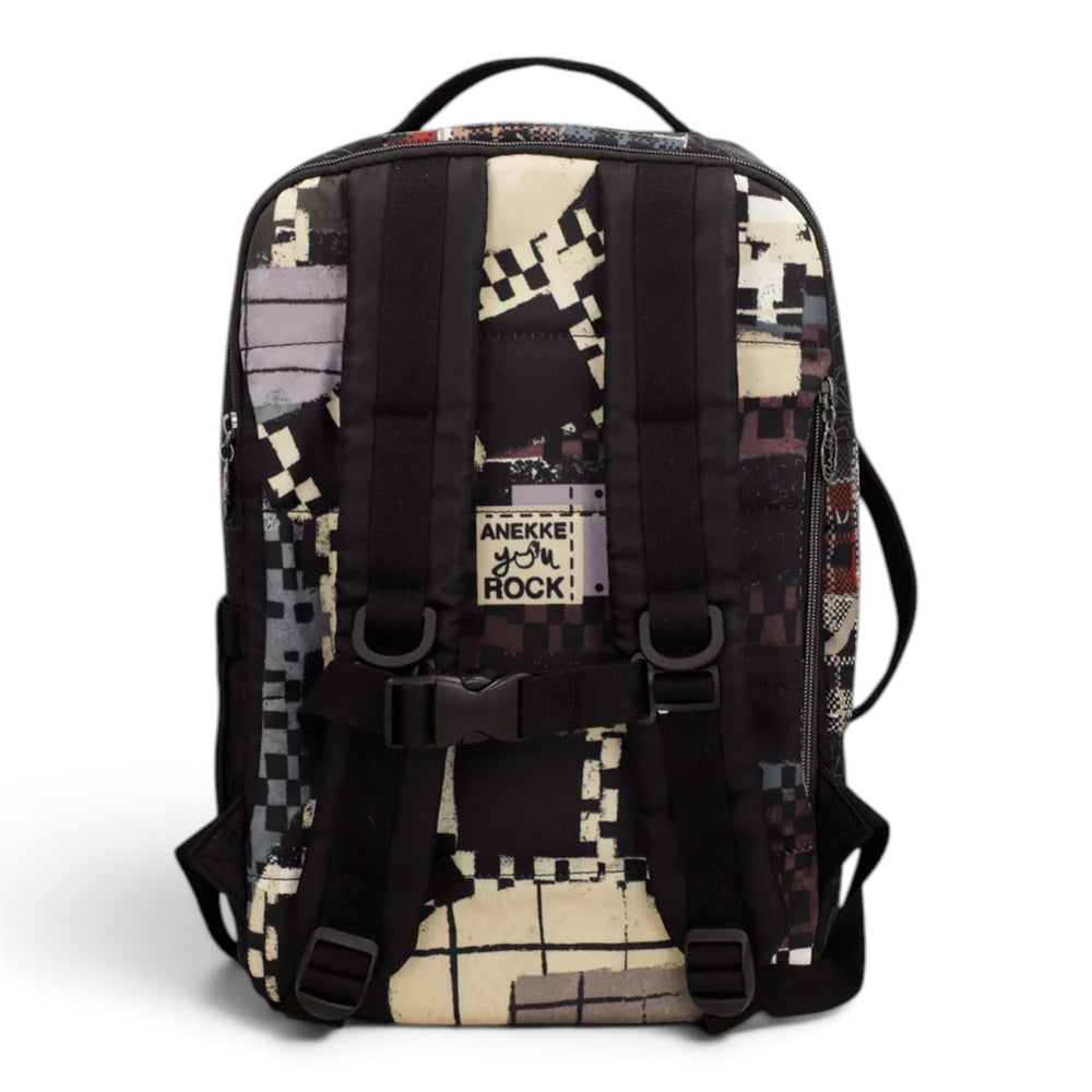 ada-shoes.ro Anekke Iron travel backpack with padded straps and back panel, featuring a patterned design.