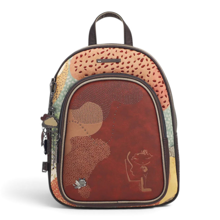 ada-shoes.ro Anekke Odyssey casual backpack with artistic print, front zip pocket, and adjustable straps.