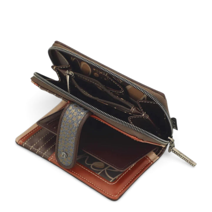 ada-shoes.ro Anekke Odyssey medium rigid wallet with RFID protection, multiple card slots, and zippered coin pocket.