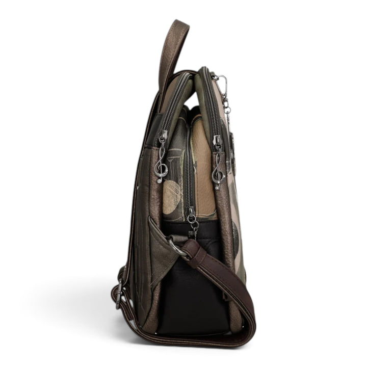 ada-shoes.ro Anekke Orchestra casual backpack with three zippered compartments and adjustable straps, side view