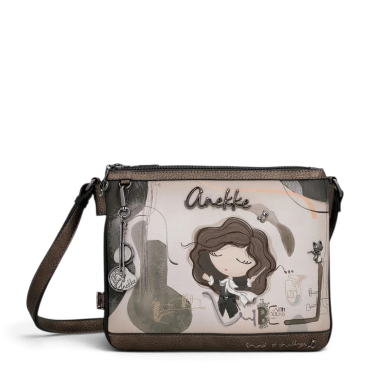 ada-shoes.ro Anekke Orchestra crossbody bag with artistic music-themed print, adjustable strap and zip closure.