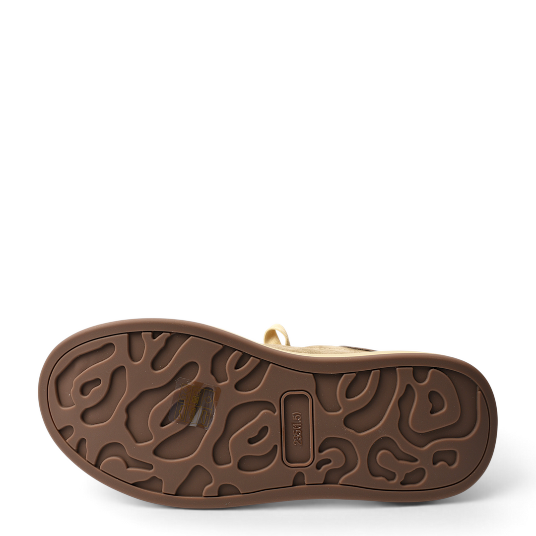 ada-shoes.ro Pass Collection beige suede sneaker showing the brown flexible rubber sole with a unique tread pattern.