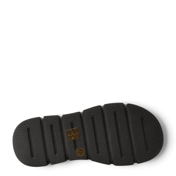 Black flexible rubber sole of ada-shoes.ro casual boots with textured tread pattern and size 37 label
