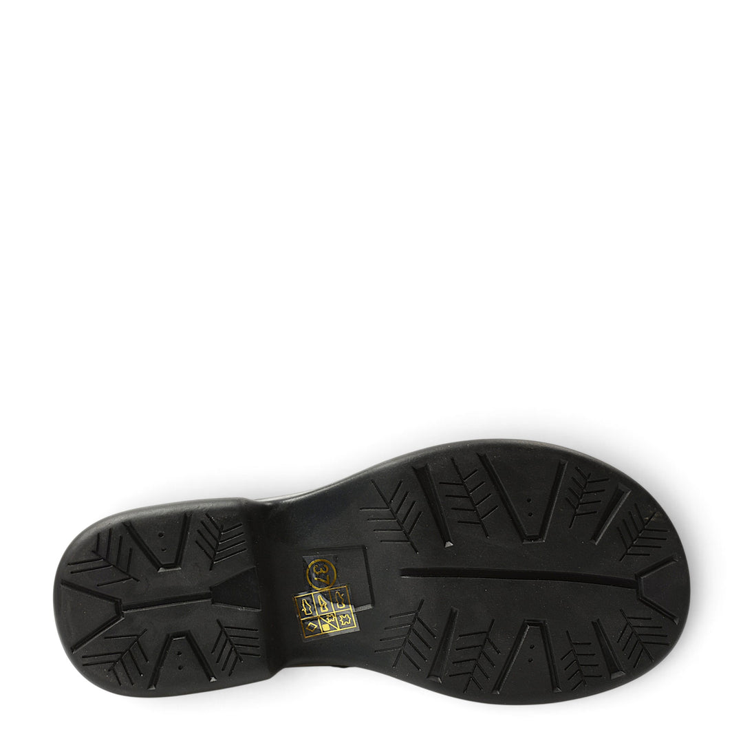 Black flexible rubber sole of ada-shoes.ro M5216 leather boots with textured tread pattern for grip