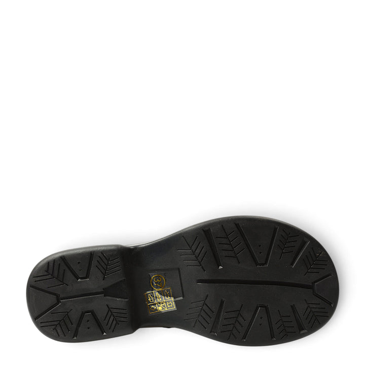 Black flexible rubber sole of ada-shoes.ro M5216 leather boots with textured tread pattern for grip
