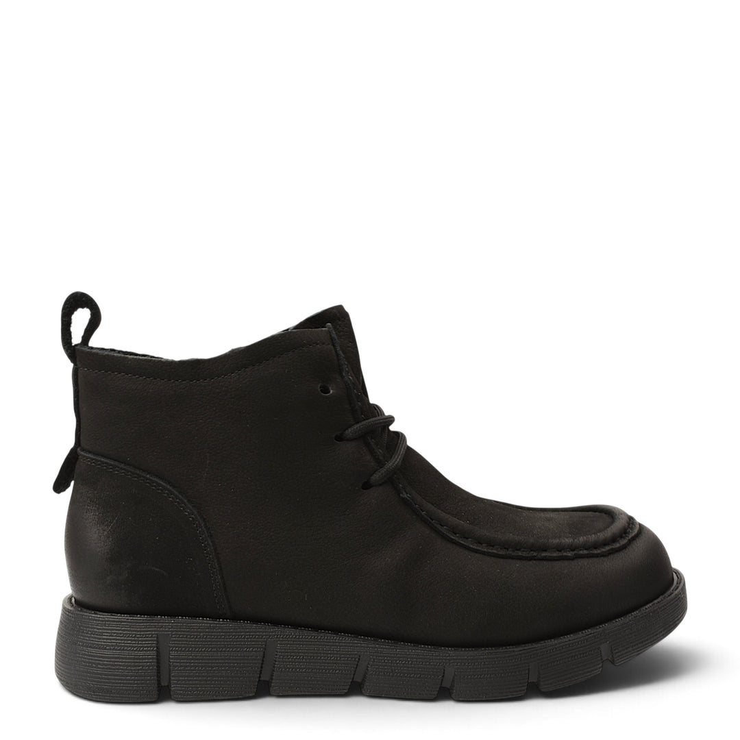 ada-shoes.ro Formazione black casual ankle boots with lace-up closure, leather interior, and flexible 3cm sole