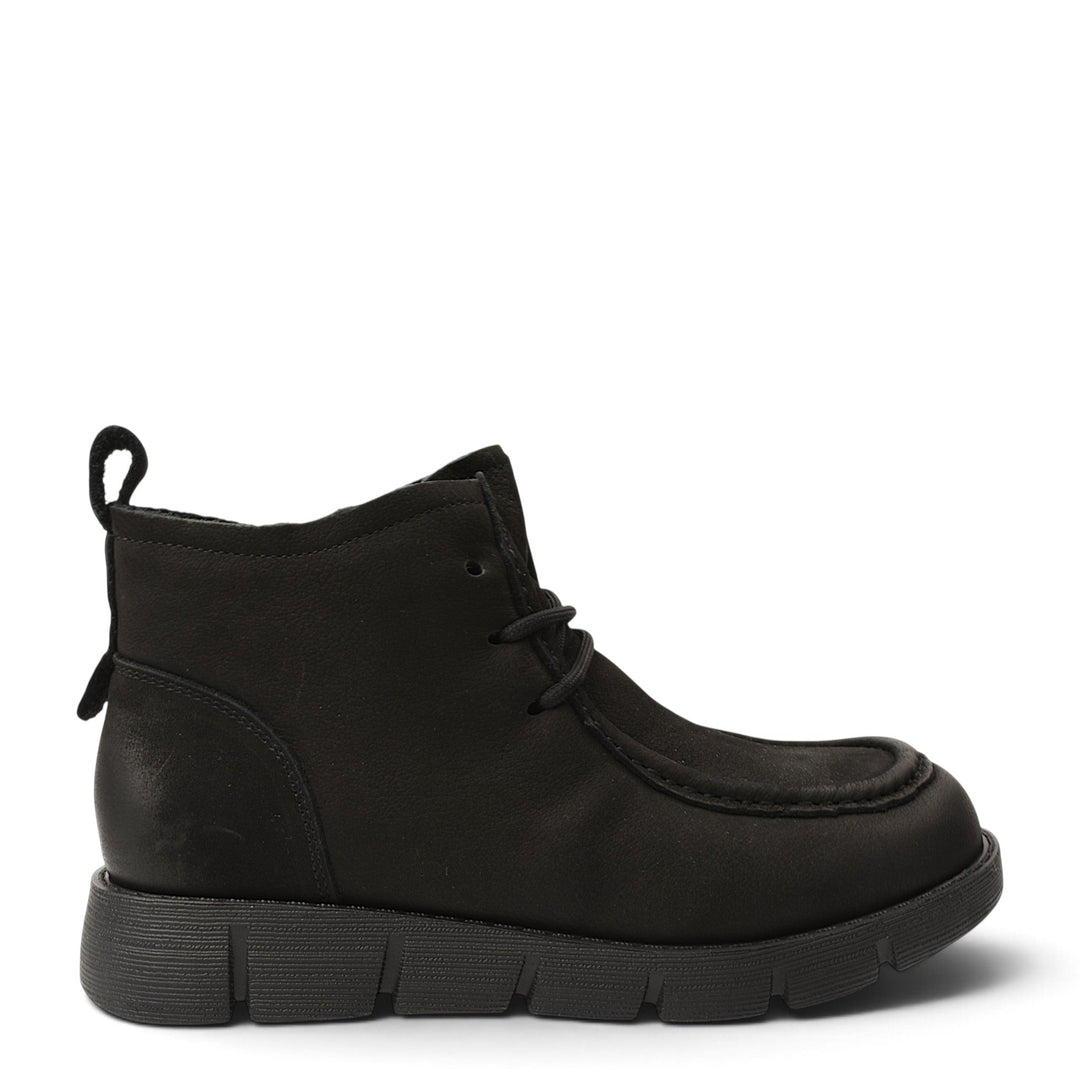 ada-shoes.ro Formazione black casual ankle boots with lace-up closure, leather interior, and flexible 3cm sole