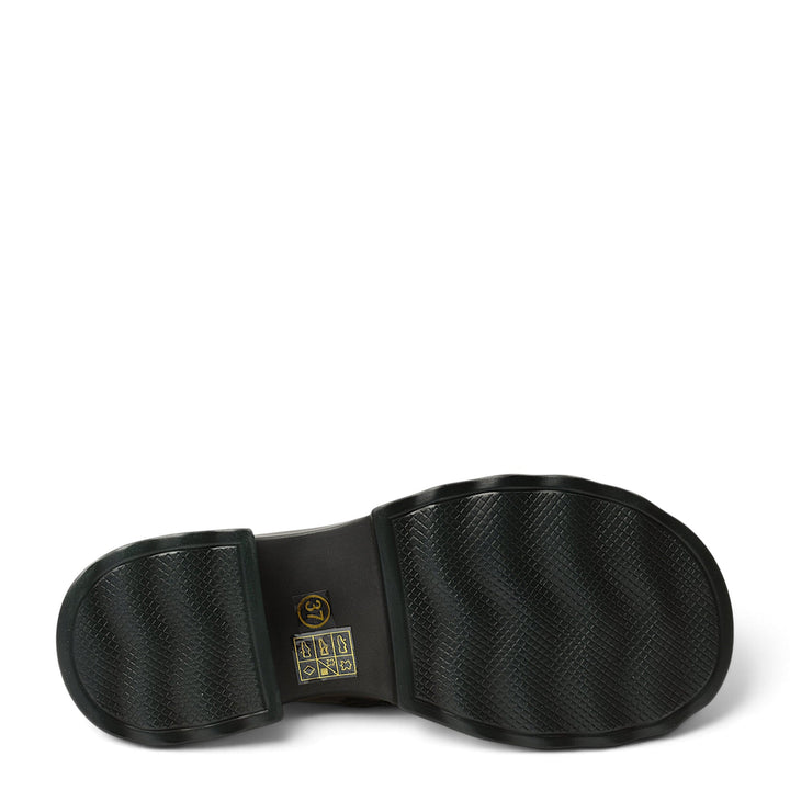 ada-shoes.ro Formazione black leather boot sole with textured grip pattern and 4.5 cm heel