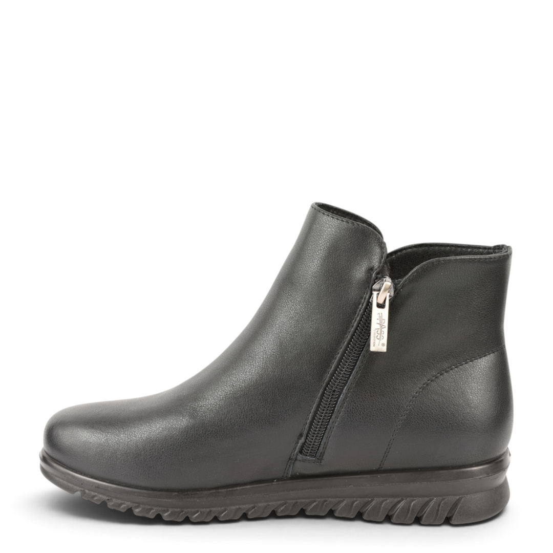ada-shoes.ro PASS COLLECTION black natural leather casual ankle boots with side zipper and 3.5 cm sole
