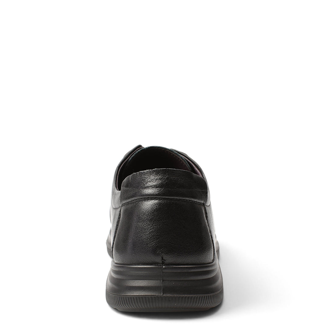 Back view of black leather casual men&