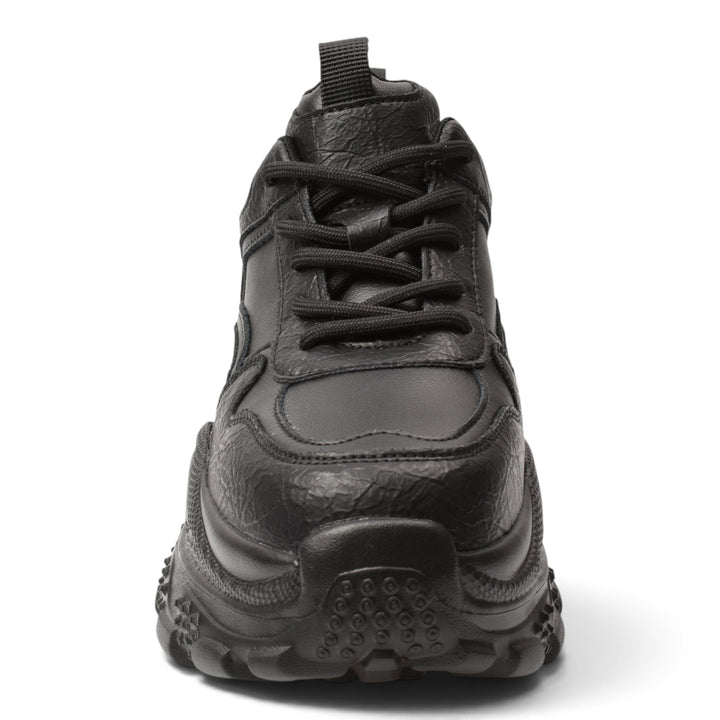 ada-shoes.ro black leather sneakers with a chunky 4cm sole and lace-up closure for casual daily wear