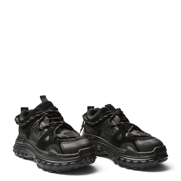 ada-shoes.ro black leather and suede sneakers with chunky soles and lace-up closure for a modern casual style