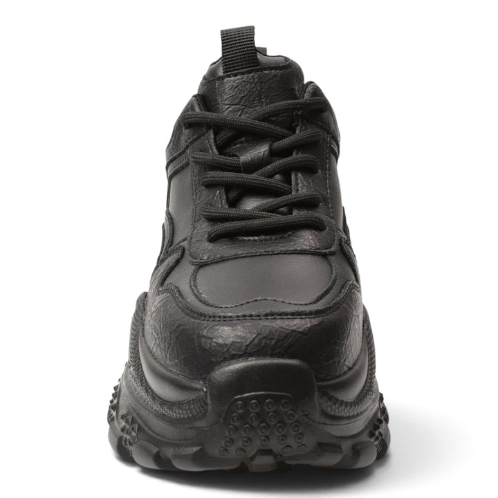 ada-shoes.ro black leather sneakers with a chunky 4cm sole and lace-up closure for casual daily wear
