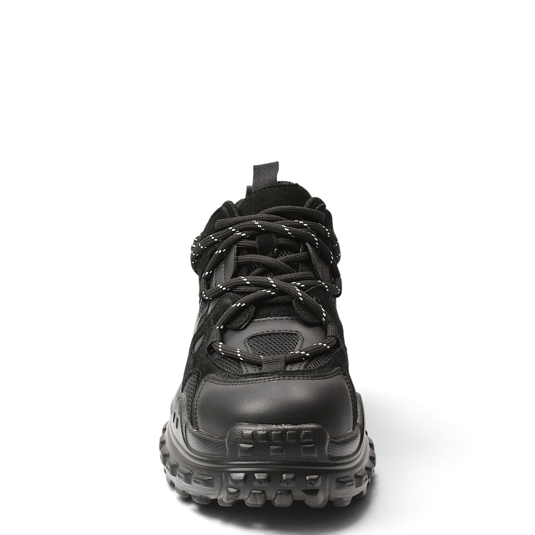 ada-shoes.ro black leather and suede sneakers with a chunky 5cm platform sole and lace-up closure