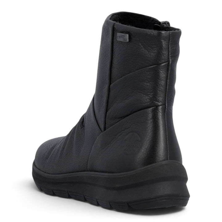 ada-shoes.ro black leather Rieker ankle boots with RiekerTEX waterproof membrane and thick flexible sole