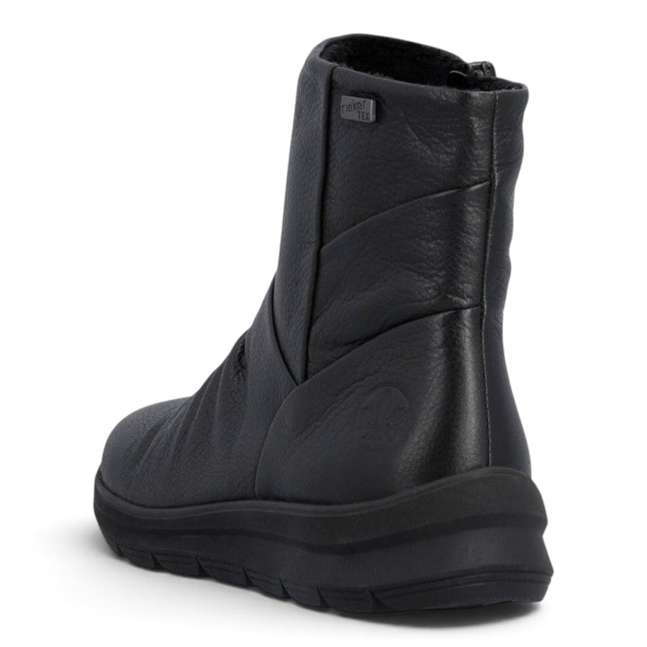 ada-shoes.ro black leather Rieker ankle boots with RiekerTEX waterproof membrane and thick flexible sole
