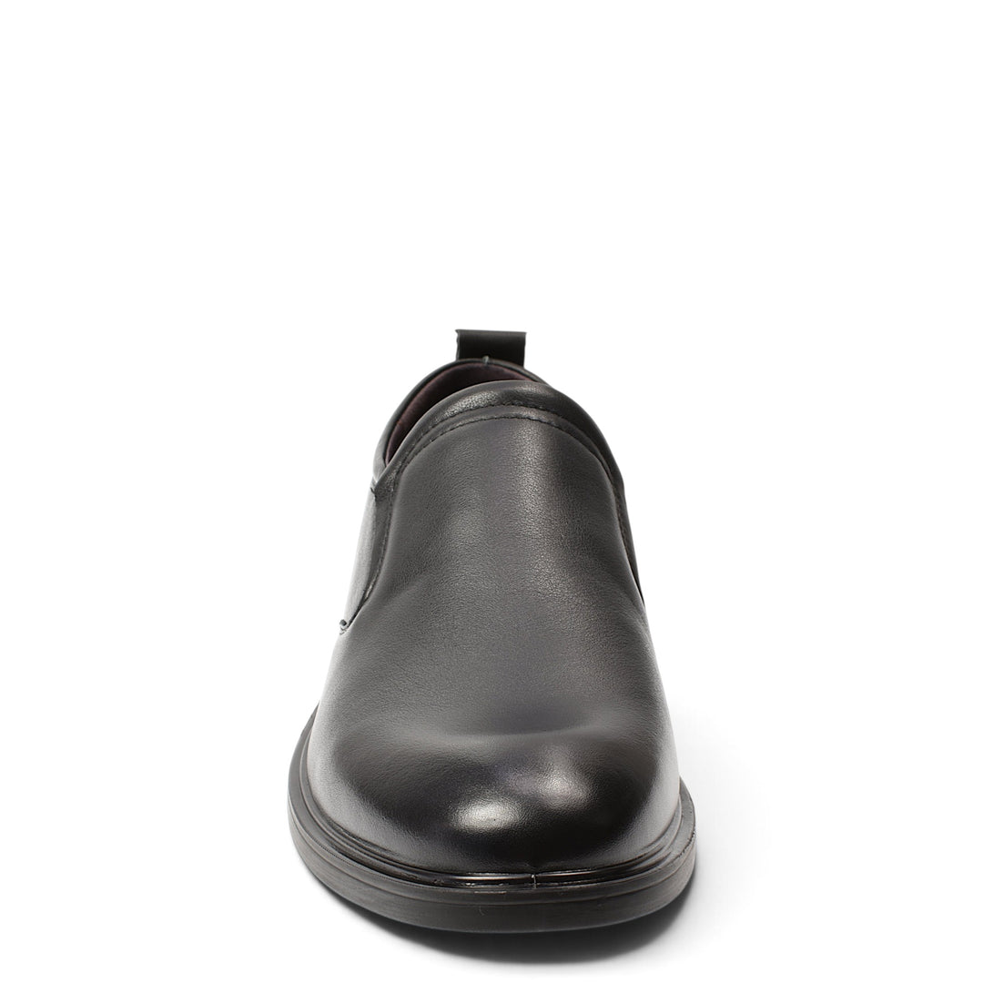 ada-shoes.ro black leather slip-on dress shoes with elastic side inserts and stitched sole for men