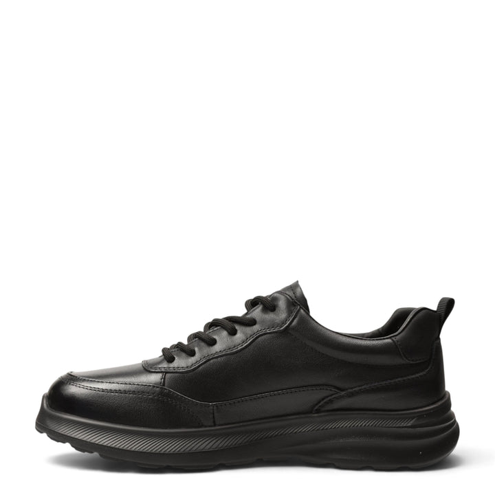 ada-shoes.ro black leather sneakers with lace-up closure and flexible 3.5 cm sole for casual men&