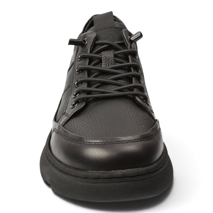 ada-shoes.ro black leather sneakers with lace-up closure and flexible sole for men