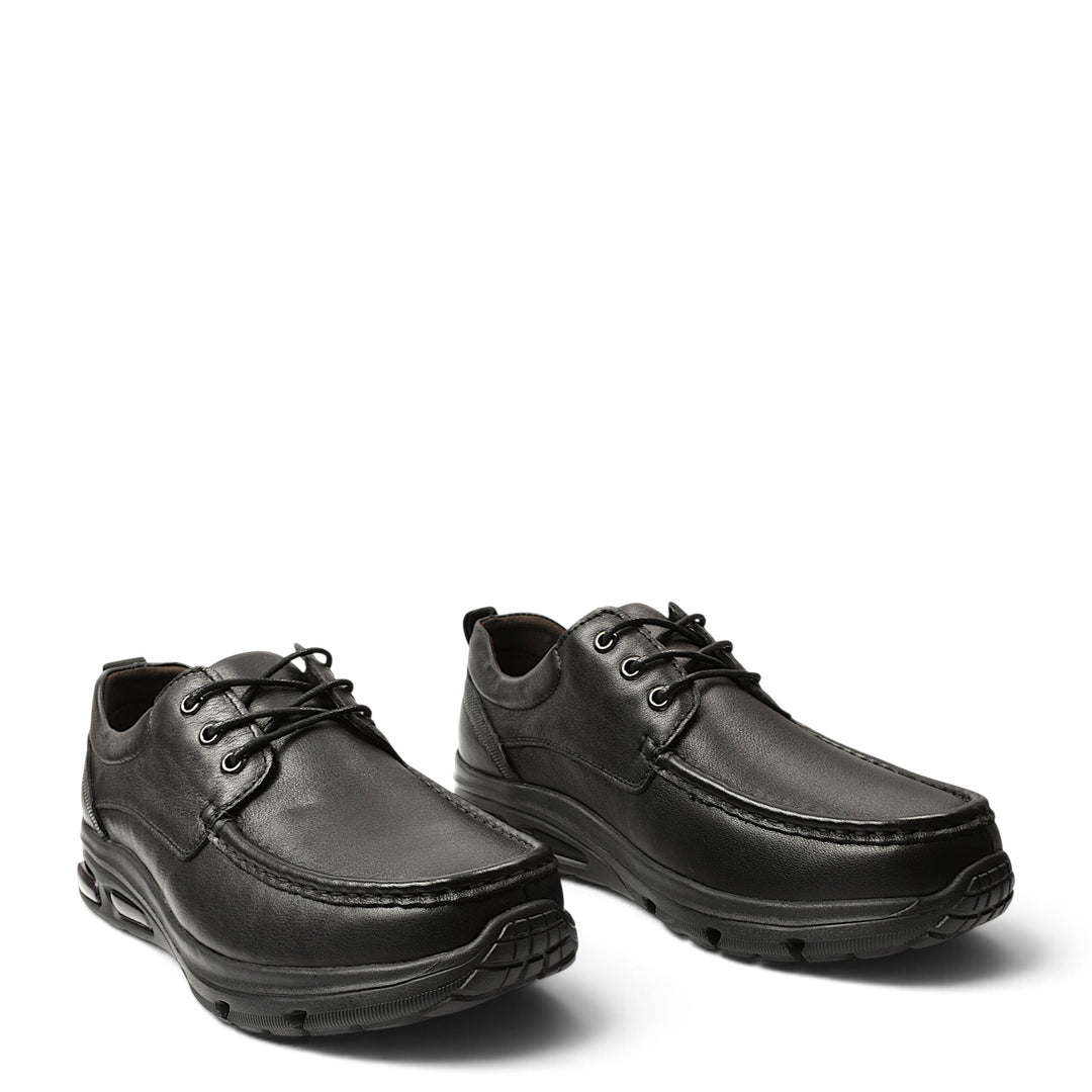 ada-shoes.ro black leather sneakers with lace-up closure and flexible soles for casual men&