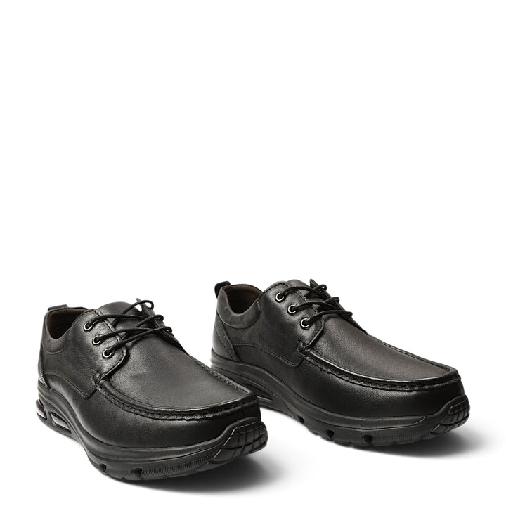 ada-shoes.ro black leather sneakers with lace-up closure and flexible soles for casual men&