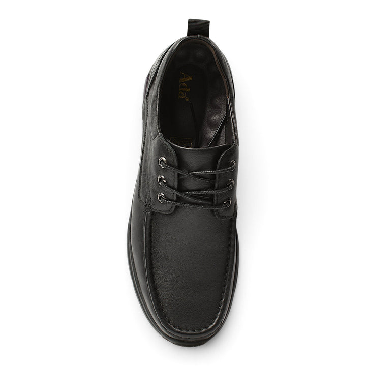 ada-shoes.ro black leather sneakers with lace-up closure and flexible sole for casual men&