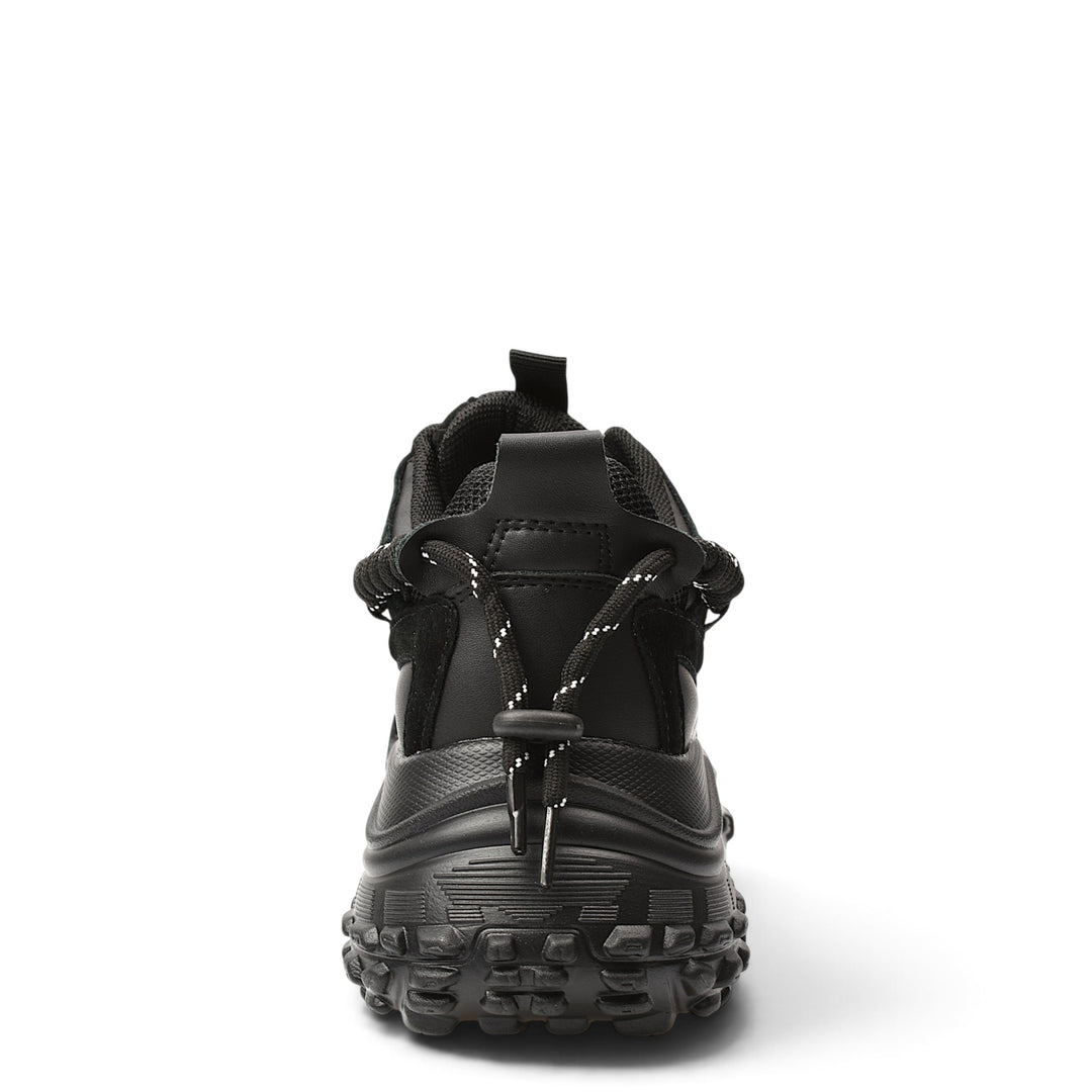 ada-shoes.ro black leather and suede sneakers with a thick, textured 5cm sole and lace-up back detail