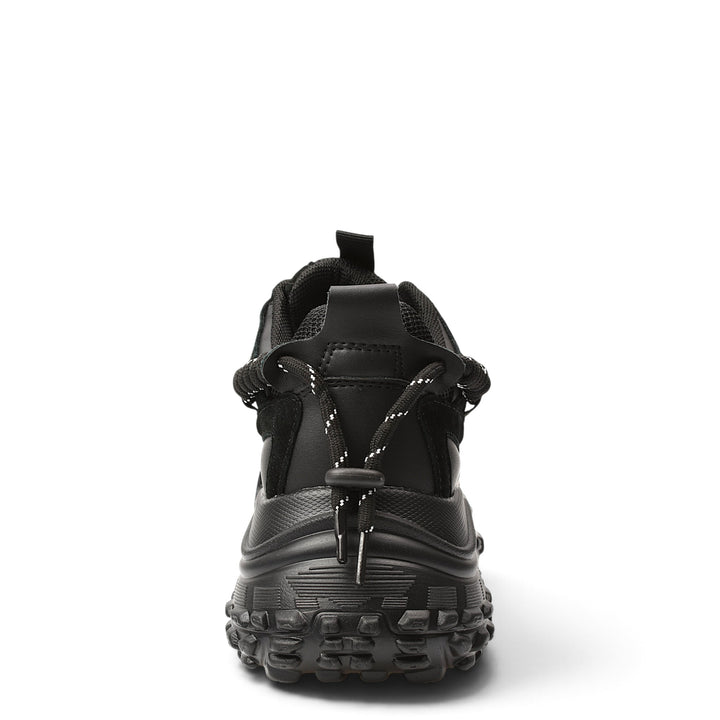 ada-shoes.ro black leather and suede sneakers with a thick, textured 5cm sole and lace-up back detail