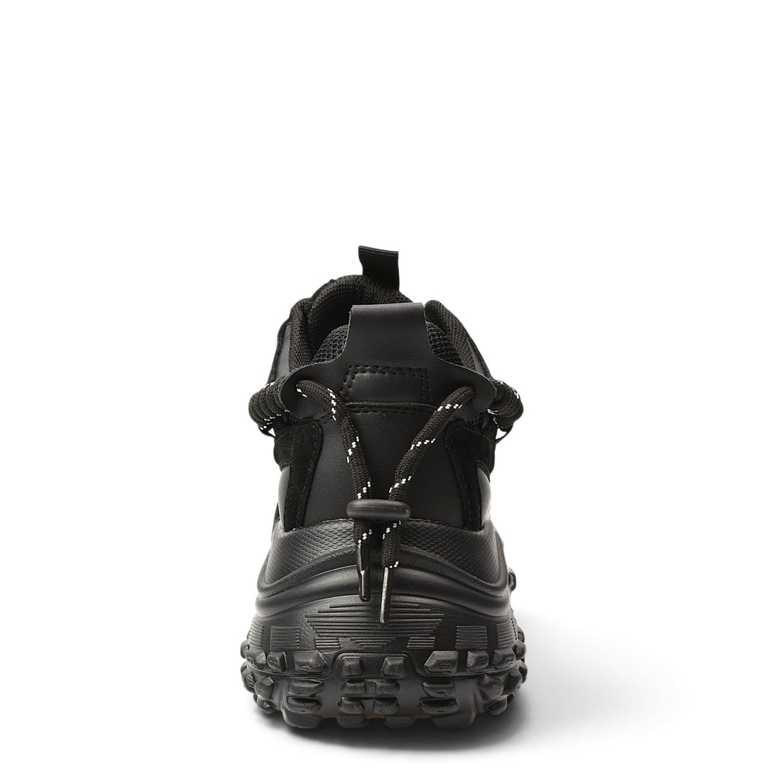 ada-shoes.ro black leather and suede sneakers with a thick, textured 5cm sole and lace-up back detail