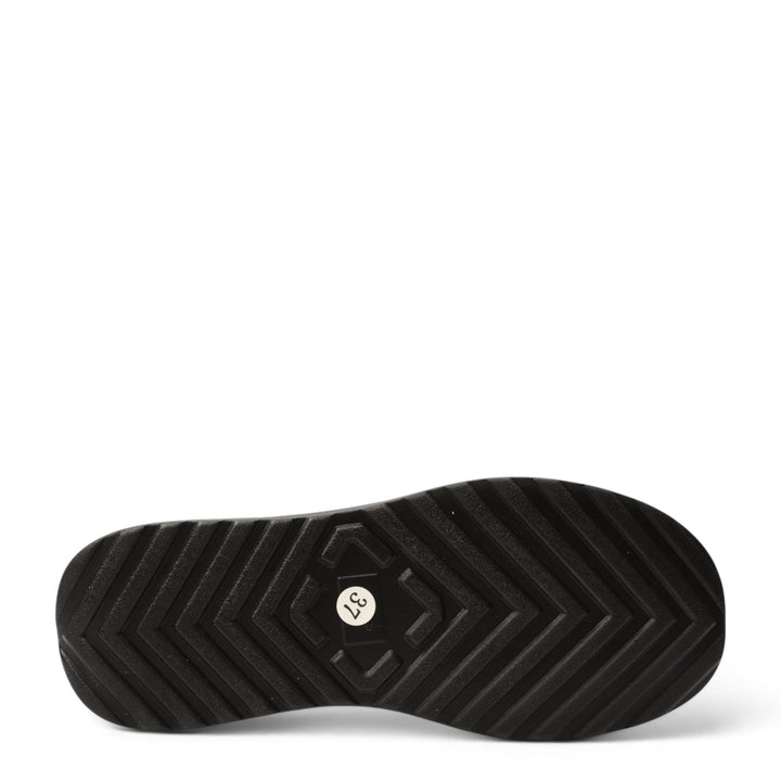 ada-shoes.ro black sneaker sole with a textured chevron tread pattern for grip and a size 37 sticker