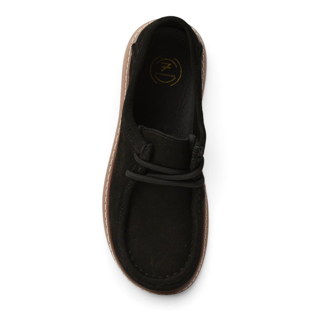 ada-shoes.ro Formazione 898 black suede casual shoes with lace-up closure and flexible sole, top view