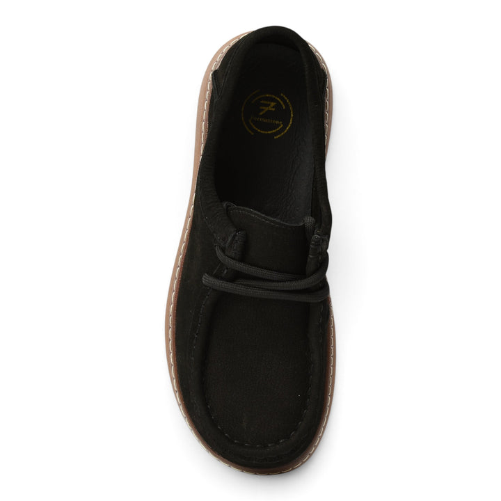 ada-shoes.ro Formazione 898 black suede casual shoes with lace-up closure and flexible sole, top view