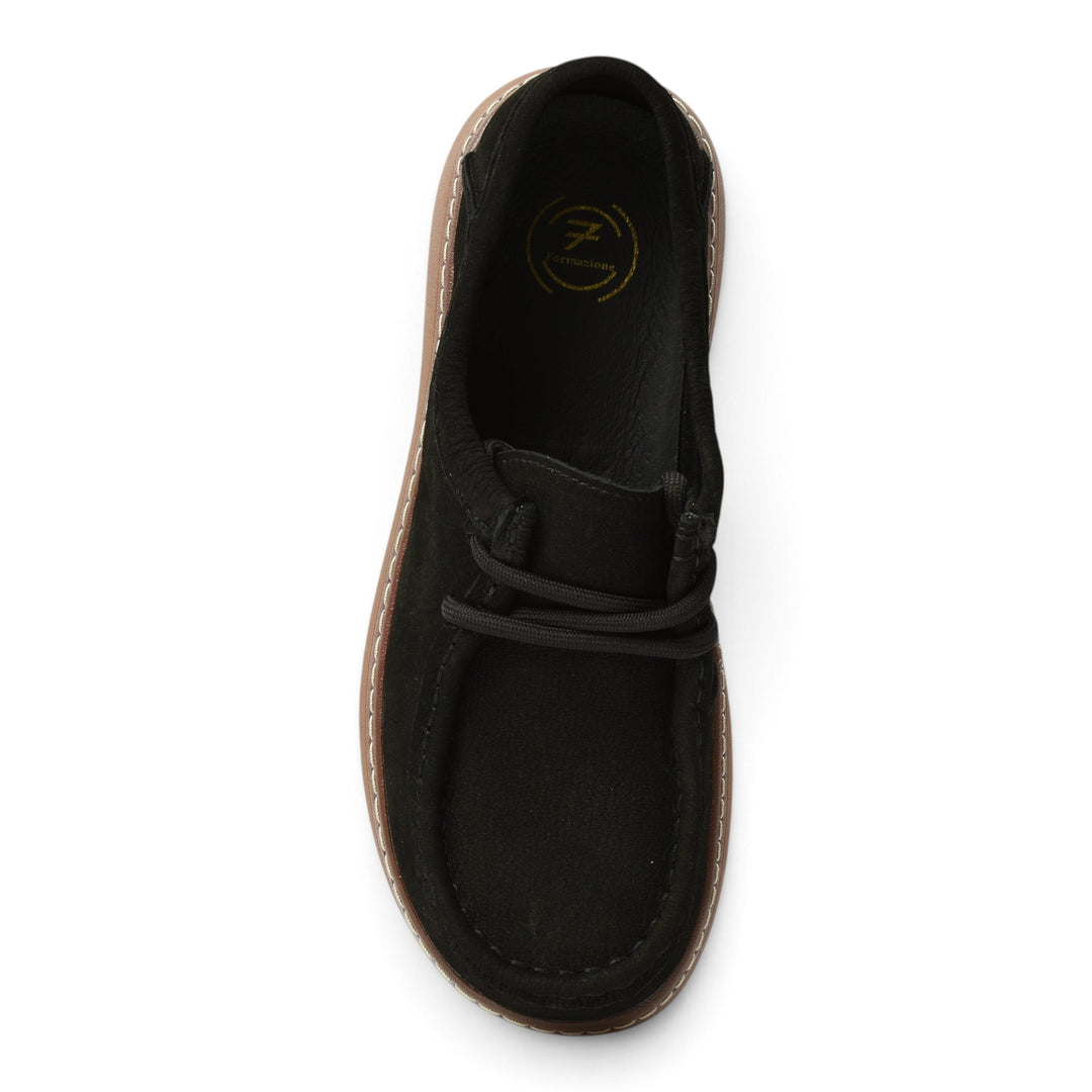 ada-shoes.ro Formazione 898 black suede casual shoes with lace-up closure and flexible sole, top view