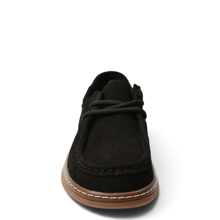 ada-shoes.ro black suede casual shoes with lace-up closure and flexible sole for women