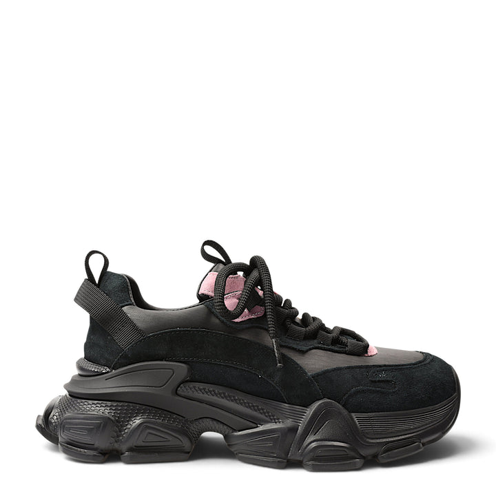 ada-shoes.ro Franco Gerardo black suede chunky sneakers with lace-up closure and thick flexible sole
