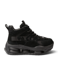 ada-shoes.ro Franco Gerardo black suede chunky sneakers with sculptural sole and lace-up closure for urban style